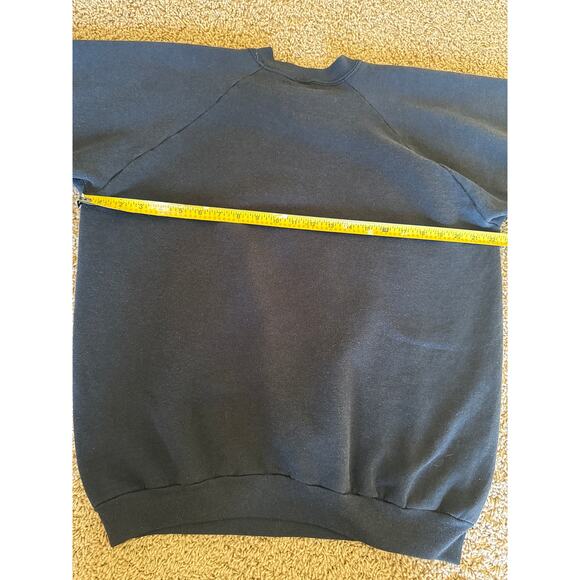 Vintage Wyoming Nature USA Made FOTL XL Faded Black Raglan Crewneck - Picture 5 of 7